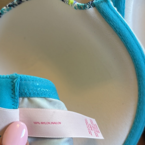 Victoria’s Secret Strapless Blue Green Floral Bra Size 38D - Picture 4 of 4